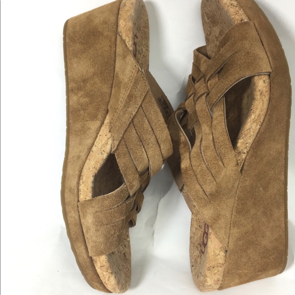 UGG Women's Lilah Wedge Slide Sandal Chestnut